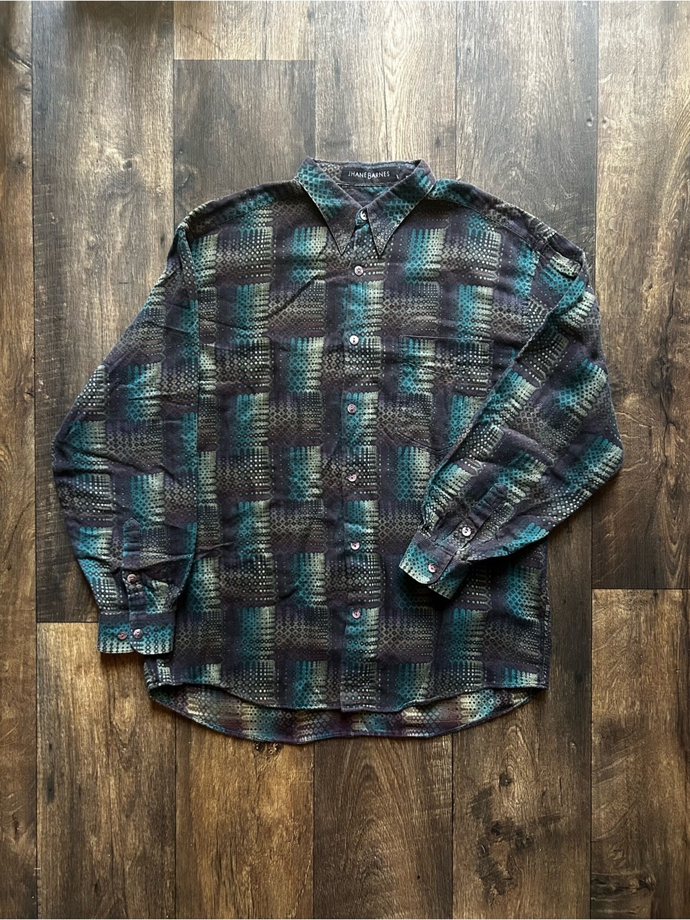 Vintage Geometric Plaid Button Down